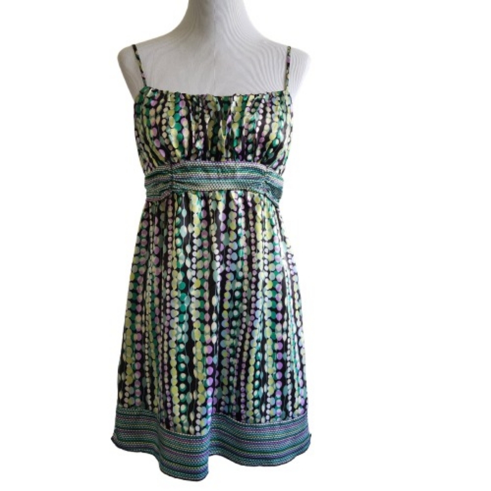 ⬇️BCX Juniors Multi Color Abstract Print Spaghetti Strap Dress